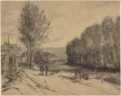 川のある風景 作： French 19th Century
