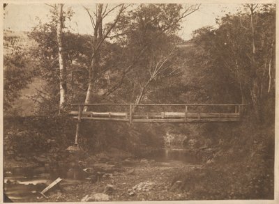 木と橋のある風景 作： French 19th Century