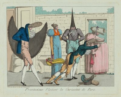パリの珍品を訪れる地方の人々 作： French 19th Century
