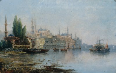 19世紀後半のボスポラス海峡から見たイスタンブール。 作： French Master
