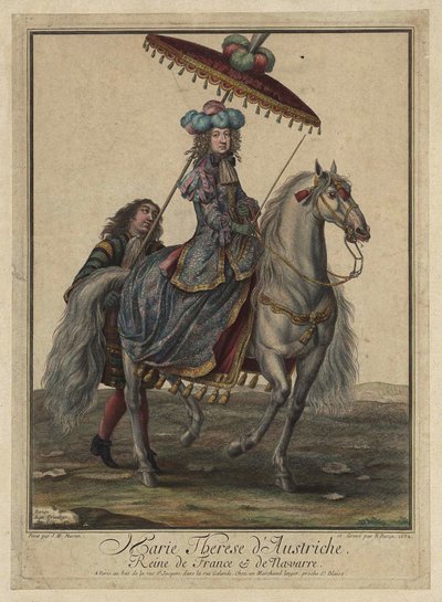 スペインのマリアテレジア1638〜1683年、フランスとナバラの女王の配偶者、1682年 作： French Master