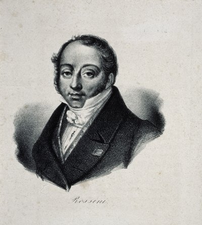 作曲家Gioachino Antonio Rossini 1792-1868の肖像 作： French Master