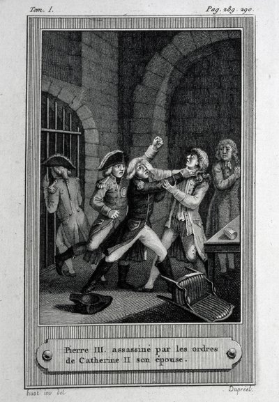 1762年7月17日のロシア皇帝ピーター3世Fyodorovichの暗殺 作： French Master