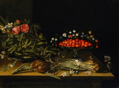いちごのある静物。 作： French Painter