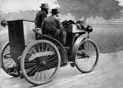1895年：フランスの実業家、エドゥアール・ミシュラン（1859-1940）が、初のタイヤ式自動車「レクレール」を開発 - 自動車産業 - 自動車、タイヤ、空気圧 作： French Photographer