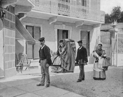 Aix-les-Bains - Le Depart Pour la Douche (モノクロ写真) 作： French Photographer