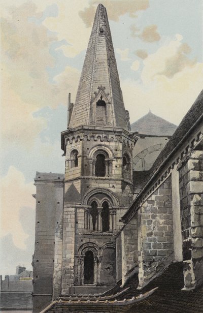 Auxerre、Saint-Eusebe教会、北西ビュー（復元前） 作： French Photographer