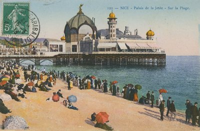 ビーチとパレデラジェティー、ニース。 1913年に送られたはがき。 作： French Photographer