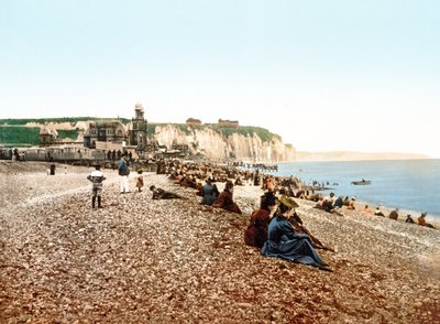 1890年から1900年のディエップのビーチと白い崖 作： French Photographer