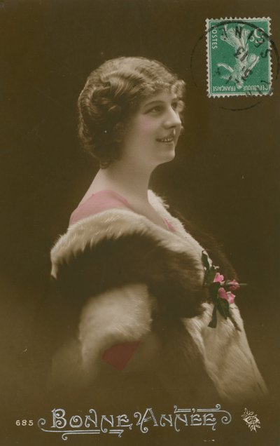 ボンヌ・アン。 1913年に送信されたフランスのハッピーニューイヤーのポストカード。 作： French Photographer