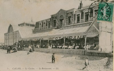 カレー、カジノ、レストラン。 1913年8月14日に送られたはがき。 作： French Photographer
