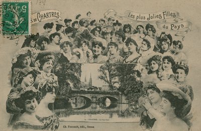 シャルトル、地域の最も美しい女の子。 1913年に送られたはがき。 作： French Photographer
