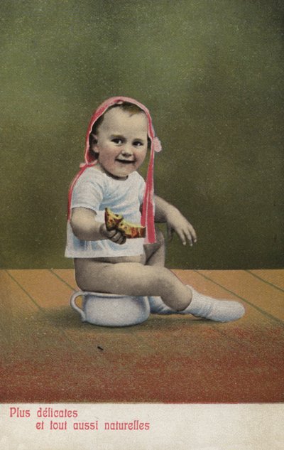 トイレに座っている子供 作： French Photographer