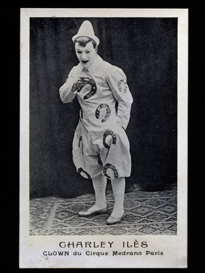 パリのメドラノサーカスの道化師チャーリー・イルズ（1876-? 1910年頃、ポストカード、フランス、20世紀 作： French Photographer