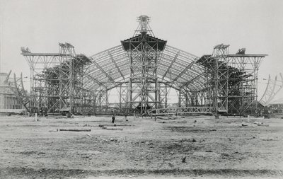 1889年の万博博覧会のためのGalerie des Machinesの構築 作： French Photographer