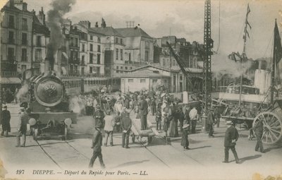 パリ急行からディエップへ。 1913年に送られたはがき。 作： French Photographer