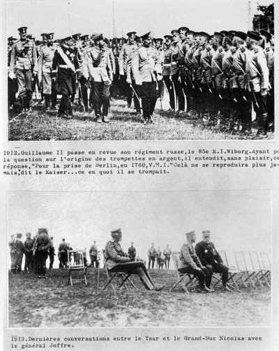 1913年、皇帝と大公ニコラス2世、ジョフレ将軍の最後の会話 作： French Photographer