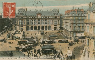 サンラザール駅とパリのクールドローマ。 1913年に送られたはがき。 作： French Photographer