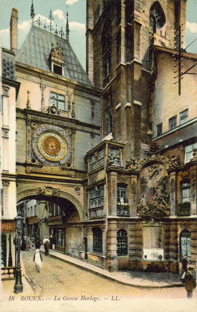 Gros Horloge, Rouen (カラー写真) 作： French Photographer