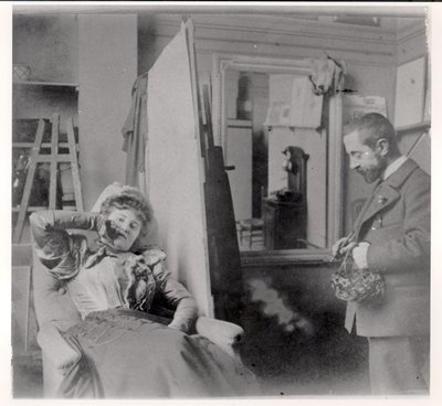 アンリ・ド・トゥールーズ=ロートレック（1864-1901）のスタジオでのミシア・ナタンソンとの共演 作： French Photographer