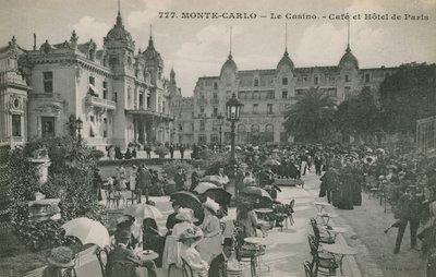フランス、モナコのモンテカルロにあるホテルドパリモンテカルロ。 1913年に送られたはがき。 作： French Photographer