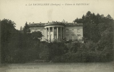 ドルドーニュ地方、La Bachellerie、Chateau De Rastignac (モノクロ写真) 作： French Photographer