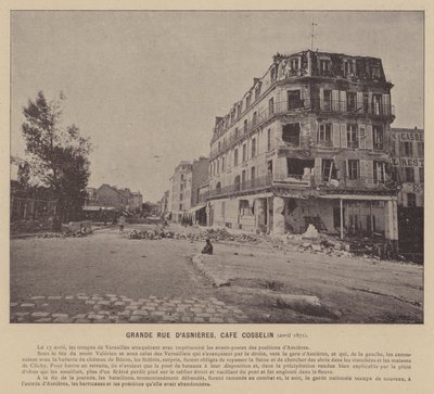 1871年4月、パリ・コミューン、グランド・リュード・ダスニエール、カフェ・コッセリン（モノクロ写真 作： French Photographer