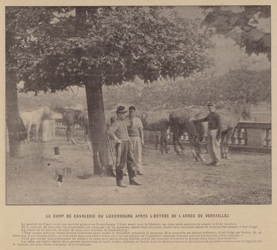 パリ・コミューン、ヴェルサイユ軍参入後のルクセンブルグ騎兵隊収容所（モノクロ写真 作： French Photographer