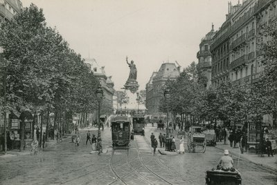 Rue du TempleとPlace de la Republique、Temple Street、Place of the Republic（写真彫刻） 作： French Photographer