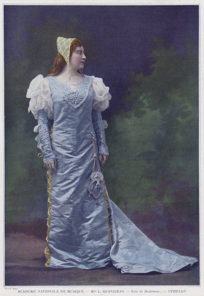 オセロのDesdemonaとしてのLouise Grandjean（カラー写真） 作： French Photographer
