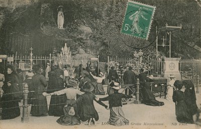 ルルド、奇跡の洞窟。 1913年3月28日に発送されたはがき。 作： French Photographer