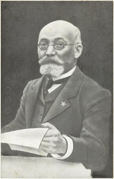 ポーランドでエスペラントを発明したLudwik Lejzer Zamenhof氏（モノクロ写真）。 作： French Photographer