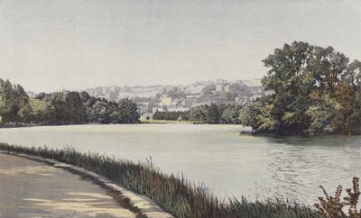 リヨン、クロワ・ルスのコート、テ・ドール公園の湖の眺め 作： French Photographer