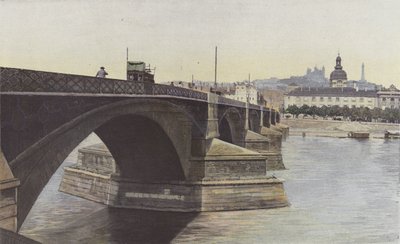 リヨン、ギロティエール橋、ホテルデュー教会 作： French Photographer