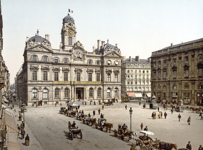 テロー広場にあるリヨン市庁舎、1890〜1900年 作： French Photographer