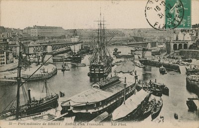 フランス、ブレストの軍事港。 1913年に送られたはがき。 作： French Photographer