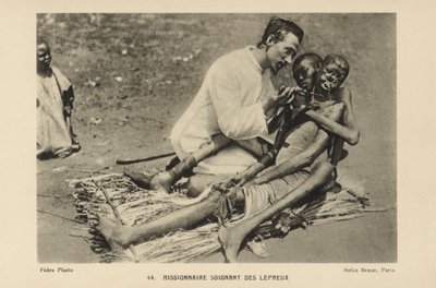 ハンセン病者の傾向がある宣教師 作： French Photographer