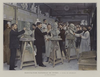フランス・セーブル磁器工場の陶磁器学校でのモデリング教室（カラー写真 作： French Photographer