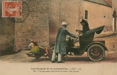 自動車事故。 1913年に送られたはがき。 作： French Photographer