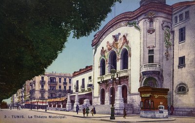 市立劇場、チュニス、チュニジア（カラー写真） 作： French Photographer
