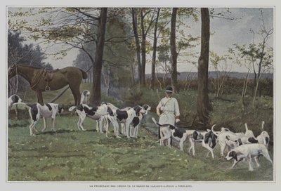 フランス、ヴィレラードのカラヨン・ラトゥール男爵の猟犬の群れ（カラー写真 作： French Photographer