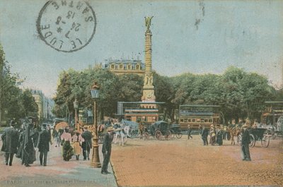 パリ-ポンオーチェンジとシャトレ広場。 1913年に送られたはがき。 作： French Photographer