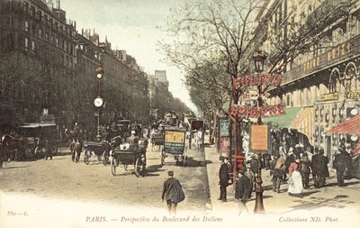 パリ、Boulevard des Italiens (カラー写真) 作： French Photographer