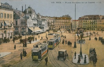 マセナとカジノ、ニースを配置します。 1913年に送られたはがき。 作： French Photographer