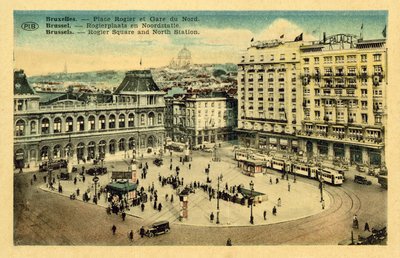ブリュッセルのロジェ広場と北駅（カラー写真 作： French Photographer