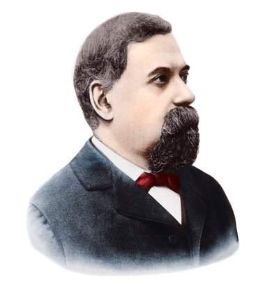 イタリアの天文学者ジョバンニ・スキアパレッリ（1835-1910）の肖像。 作： French Photographer