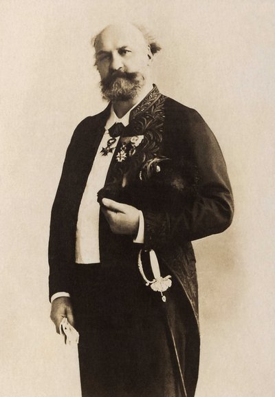 フランスの画家、ジュール・ユージン・ルヌヴー（1819-1898）の肖像。 作： French Photographer