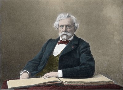 作家エドモン・ド・ゴンクール（1822-1896）の肖像 19世紀末の写真 作： French Photographer