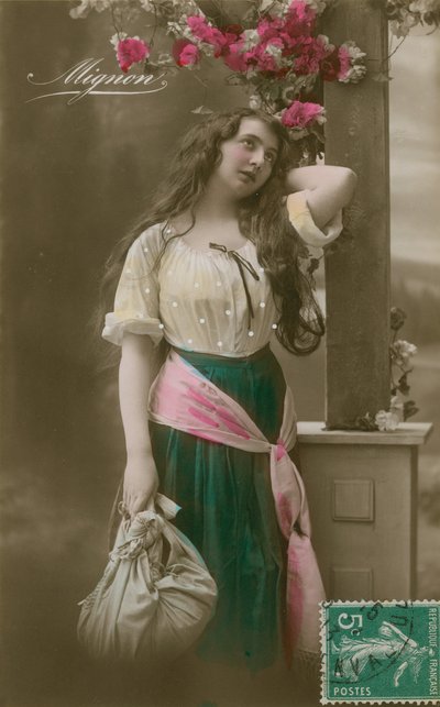 ミニョンのポストカード、1913年に送信（手描きの写真） 作： French Photographer