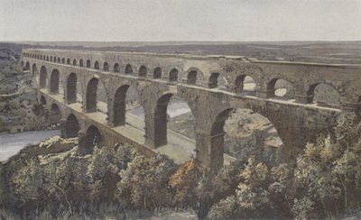 ガルドンの向こうにあるローマ水道橋、ルムーラン 作： French Photographer